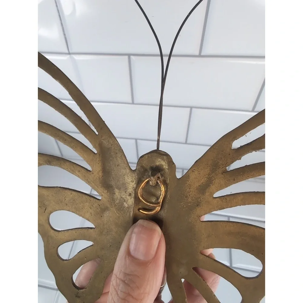 Vintage Brass Butterfly MCM Wall Hanging Mid Century Modern 12.5